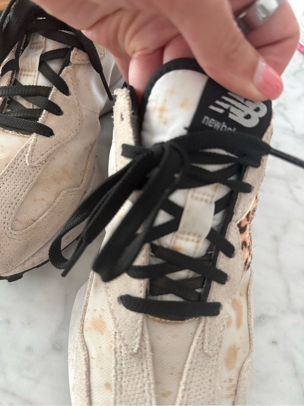 New Balance Women’s 327 Logo Low-Top Sneakers in Beige Leopard (9) - Picture 10 of 15